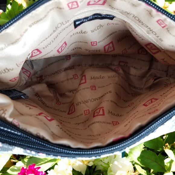 Stone Mountain Black Floral 70% Cotton Purse Shoulder Bag 12240 - Picture 9 of 9